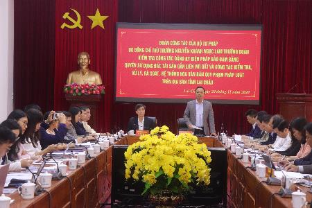Đoàn công tác của Bộ Tư pháp làm việc với tỉnh Lai Châu Đoàn công tác của Bộ Tư pháp làm việc với tỉnh Lai Châu