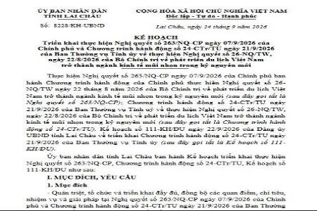 Tuyên truyền Kế hoạch số 8228/KH-UBND ngày 24/9/2026 của UBND tỉnh Lai Châu Tuyên truyền Kế hoạch số 8228/KH-UBND ngày 24/9/2026 của UBND tỉnh Lai Châu