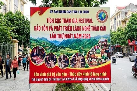 Cơ hội quảng bá sản phẩm truyền thống: Lai Châu hướng tới festival bảo tồn và phát triển làng nghề toàn cầu lần thứ nhất năm 2026 Cơ hội quảng bá sản phẩm truyền thống: Lai Châu hướng tới festival bảo tồn và phát triển làng nghề toàn cầu lần thứ nhất năm 2026